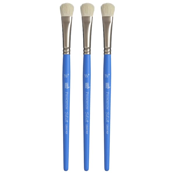 Princeton Select Artiste Lunar Mop Brush, Natural, Short Handle Mixed Media, Size 1/2 inch, 3PK P3750LM050 - main