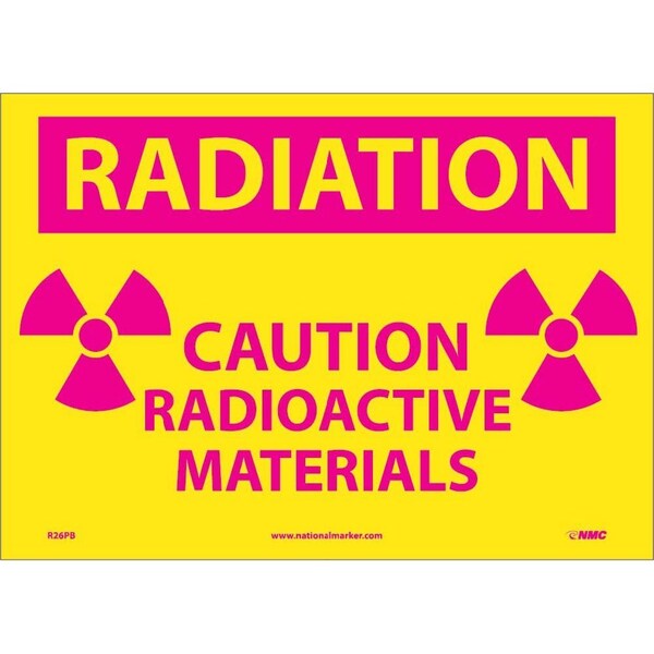 Nmc Radiation Caution Radioactive Materials Sign R26PB - main