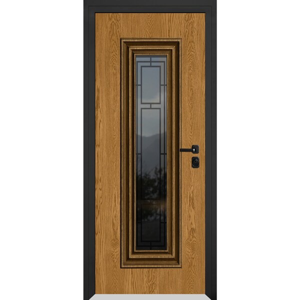 Vdomdoors Steel Door Ballucio 6644 Natural Oak Entry Door Painted W36xH80 Left hand Inswing BALLUCIO6644EXD-OAKW-W36xH80-LH-I - main