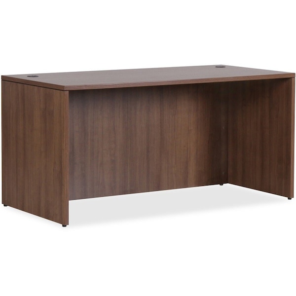 Lorell Wood Desk Shell - 59" x 29.5" x 29.5" - Walnut - Essentials Series 69968 - main