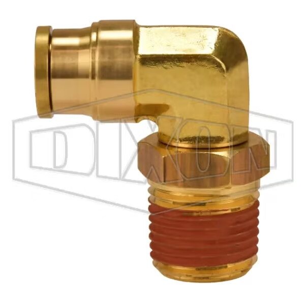 Dixon 69S16X 12 Push-In Elbow, 3/8 x 1/2 in Nominal, MNPT Swivel x Tube, Brass, Domestic 69S16X12 - main