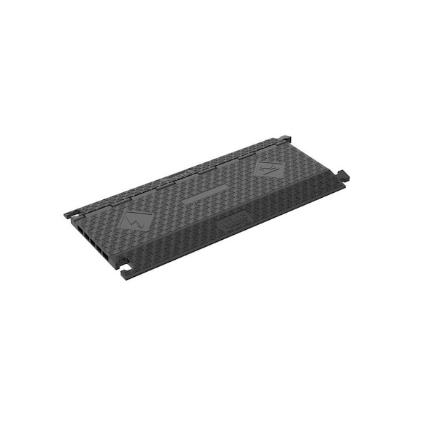 Kable Kontrol ADA Compliant Cable Protector Ramp, 1.3 in H, 37 in L, 40 in W, 5 Channel, Polyurethane - Black CP-ADA-5CH-BB - main