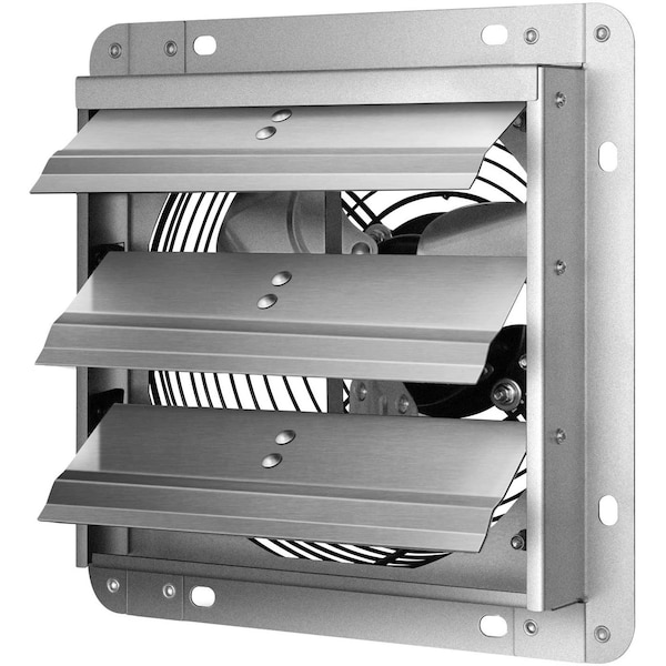 Edendirect 12 in. Variable Speeds Electric Roof Louver Exhaust Fan/Vent, Gable Mount Atttic Fan in Silver IR-EXHAUST12 - main