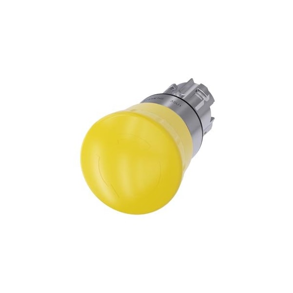 Siemens Mushroom pushbutton, 22 mm, round, metal, shiny, yellow, 40 mm 3SU1050-1HB30-0AA0-ZY12 - main