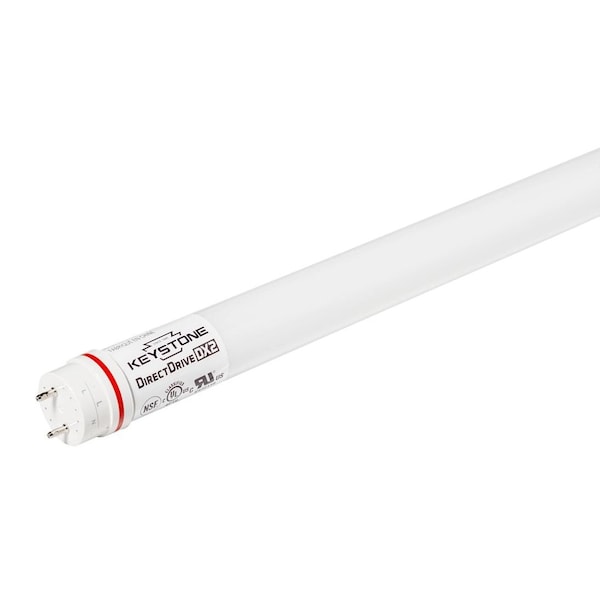 Keystone 12W LED T8 Tube, 1800 lumen, Glass Construction, 4ft, Color Select 3000/3500/4000/5000K/6500k, 120-2 KT-LED12T8-48G-8CSJ-DX2 - main