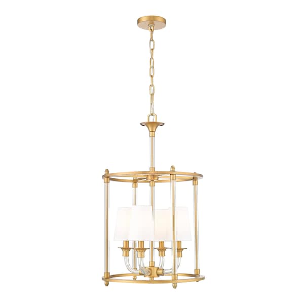 Z-Lite Katerina 4 Light Chandelier, Rubbed Brass, 16 In W x 27 In H 1950-4C-RB - main