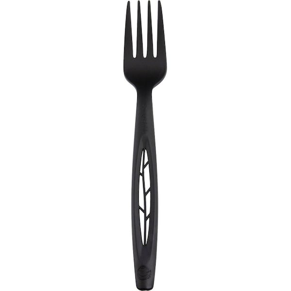 Stalk Market CPLA Compostable Heavy Weight 6.5 in. Fork, Black, 1000PK CPLA-002-B - main