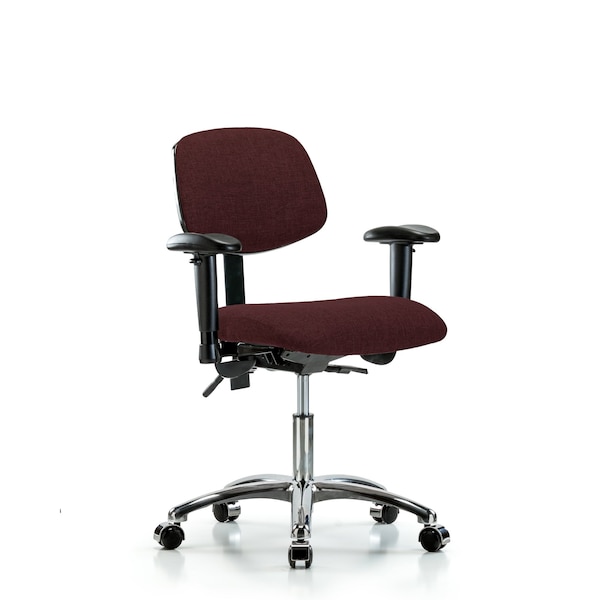 Blue Ridge Ergonomics Desk Chair Desk Chair, Fabric, Chrome AA Casters, Bur, Adjustable Arms, 19" to 24" Height, Fabric BR-FDHCH-CR-T0-A1-CC-F41 - main
