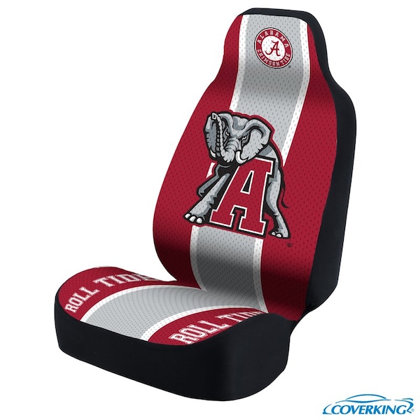 Coverking UNIV ULTISUEDE SEAT COVER 1PC UNIV OF AL GREY/RED ROLL TIDE SEAT BOTTOM W/BLACK INTERLOCK BACK USCSELA150 - main