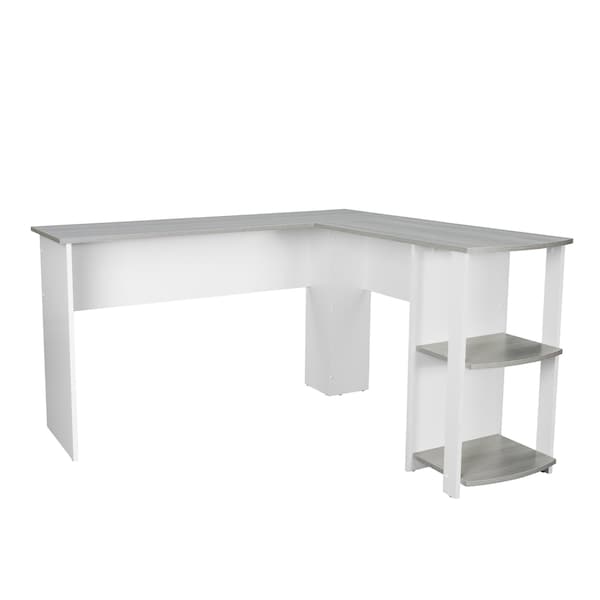 Homeroots 54" Gray Wood L Shape Computer Desk 723779 - main