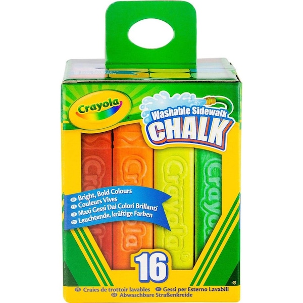 Crayola Washable Sidewalk Chalk, 16 Count, PK6 512016 - main