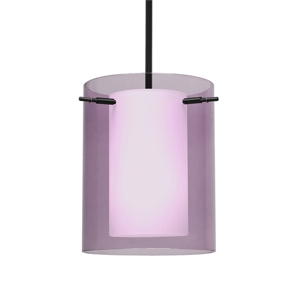 Besa Lighting Besa Pahu 8 Stem Pendant, Transparent Amethyst/Opal, Black Finish, 1x 11W LED 1TT-A00607-LED-BK - main