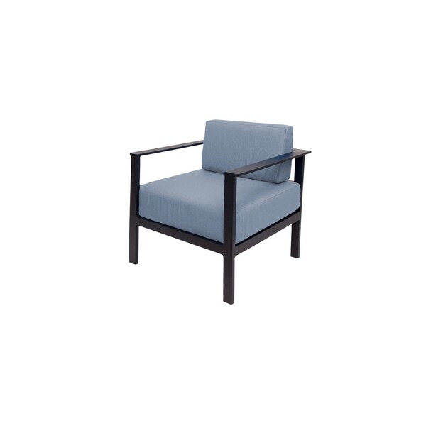 Bfm Seating Belmar Armchair with Sunbrella cushions, Sand Black Frame PH6102BL-14059 - main