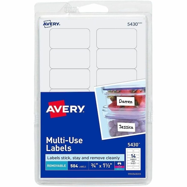 Avery Label, Remv, 1-1/2X3/4, We, 500 504PK AVE05430 - main