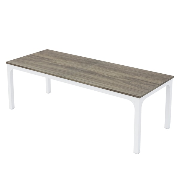 Homeroots 46" Gray and White Wood and Iron Dining Table 635740 - main