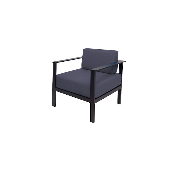 Bfm Seating Belmar Armchair with Sunbrella cushions, Sand Black Frame PH6102BL-14089 - main