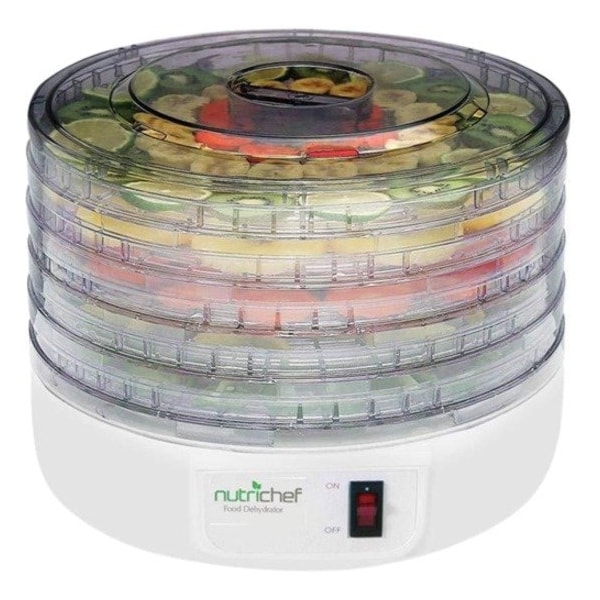 Nutrichef Electric Countertop Food Dehydrator, Food Preserver (White) PKFD12 - main