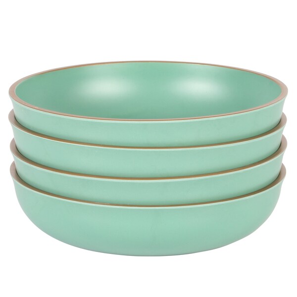 Gibson Home Rockabye 4 Piece 8.5 Inch Melamine Dinner Bowl Set In Green 136607.04 - main