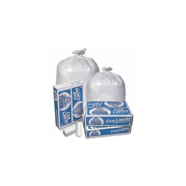 Pitt Plastics Mighty Tough Trash Liner, 56 gal Glutton, 0.85 mil, 42.5 in W x 48 in H, White, 10PK 879-MT492XW - main