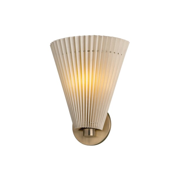 Troy Lighting Dell 9in wide 1 Light Wall Sconce in Patina Brass B8012-PBR - main