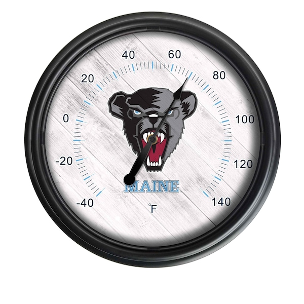Holland Bar Stool Co University of Maine Indoor/Outdoor LED Thermometer ODThrm14BK-08MaineU - main
