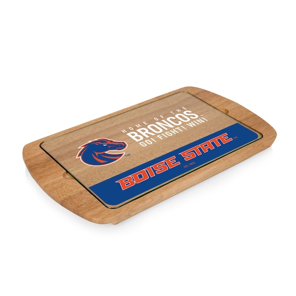 Picnic Time Family Of Brands NCAA Boise State Broncos Billboard Glass Top Cheese Board - Charcuterie Boards, Parawood 911-01-505-704-0 - main