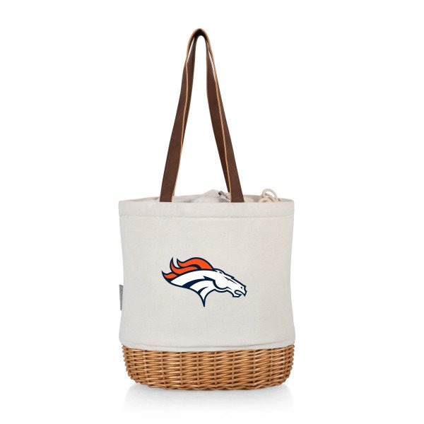 Picnic Time Family Of Brands Denver Broncos - Pico Willow and Canvas Lunch Basket, (Natural Canvas) 200-00-187-104-2 - main