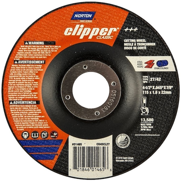 Saint-Gobain Abrasives CUT-OFF WHEEL4-1/2 in.X7/8 in. 70184601465 - main