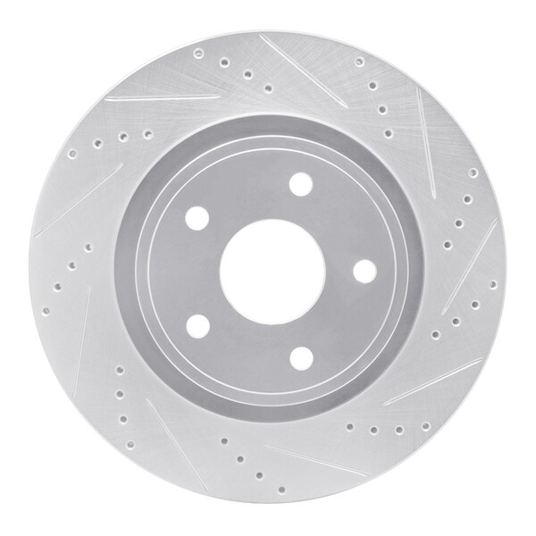Dynamic Friction Co DFC Brake Rotor - Drilled and Slotted - Silver 631-40104R - main