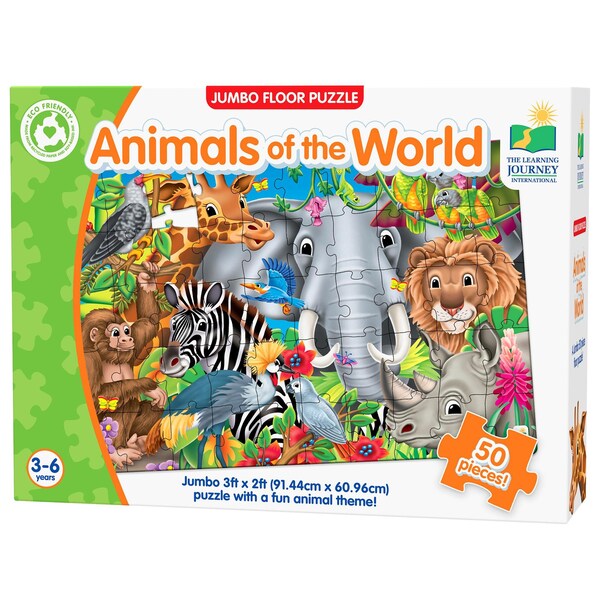 The Learning Journey International Jumbo Floor Puzzles, Animals of the World 017364 - main