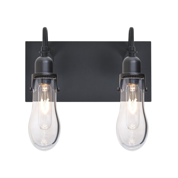 Besa Lighting Wish Wall, Clear, Black, 2x60W Incandescent 2WG-WISHCL-BK - main