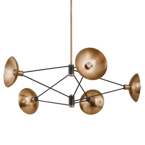 Troy Lighting Axel 5 Light Chandelier 50 In. Patina Brass/Soft Black F1050-PBR/SBK - main