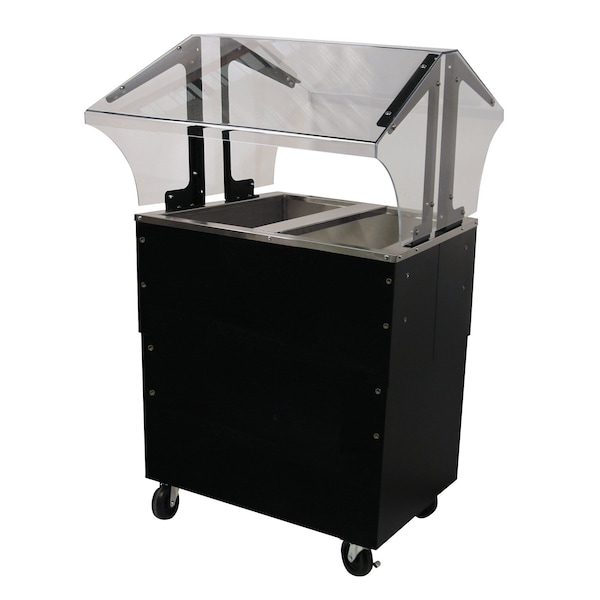 Advance Tabco Ice Cooled Portable Food Buffet Table 31-13/16 in.W x 35 in.D x 53 in.H double sided sneeze guard B2-CPU-B-SB - main