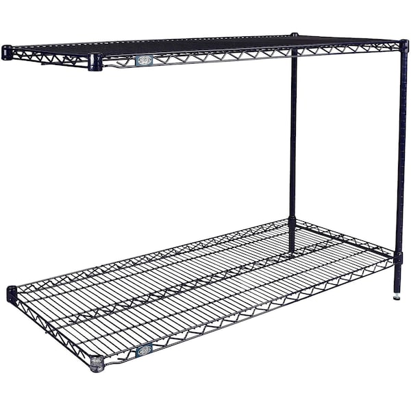 Global Industrial Nexel 2 Shelf, Nexelon Blue Wire Shelving Unit, Add On, 42"W x 14"D x 34"H B3151511 - main