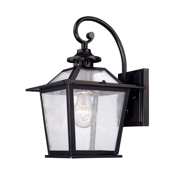 Homeroots Matte Black Terrarium Shape Wall Light 398645 - main