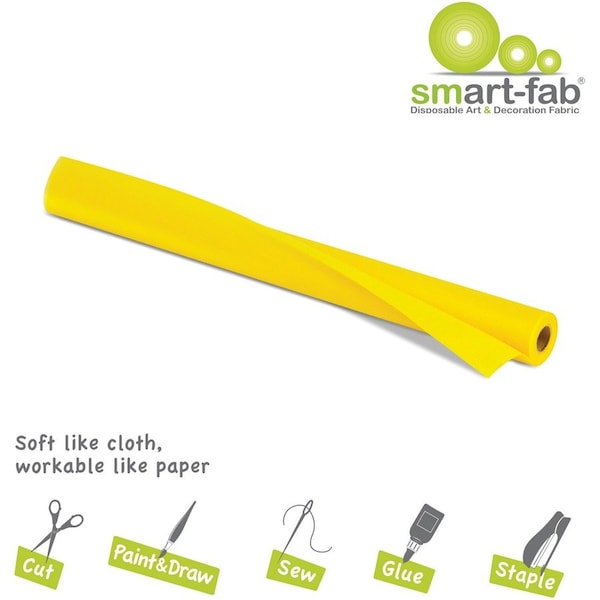 Smart-Fab Disposable Art + Decoration Fabric Roll, 24in x 18 ft, Yellow, PK3 SMF1U382401870 - main