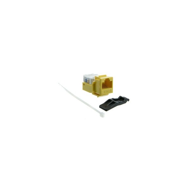 Cable Wholesale Cat6 Keystone Jack, Yellow, Toolless, RJ45 Female 327-120YL - main
