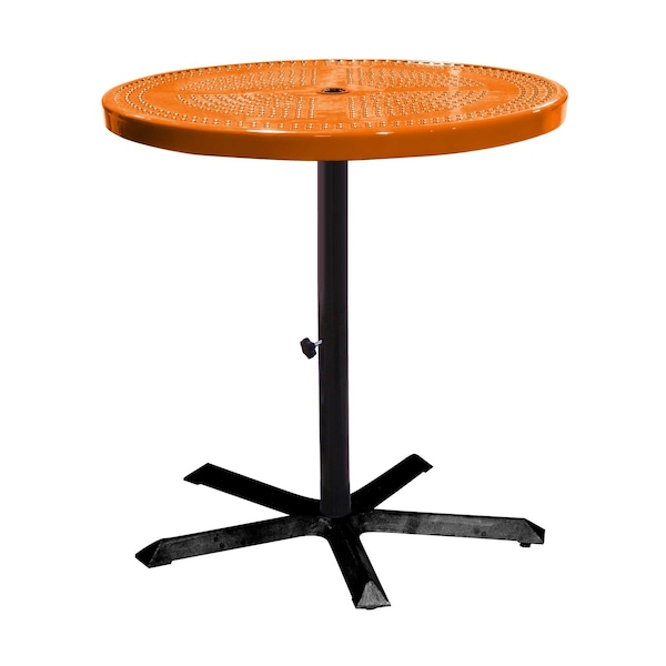 Leisure Craft 36" Round Perforated Pedestal Table, Portable, 40"H, Orange 36TAB40-ORANGE - main