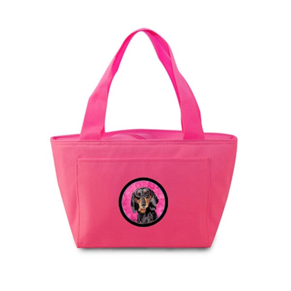 Carolines Treasures 15 x 7 in. Dachshund Zippered Insulated School Washable and Stylish Lunch Bag Cooler- Pink SC9139PK-8808 - main