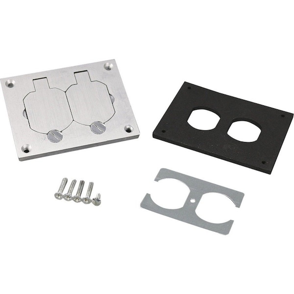 Wiremold Duplex Cover Plate, Gray, Aluminum 828R-TCAL - main