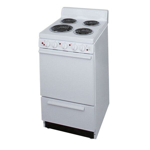 Premier Electric Range, Individual Signal Lights, 20 inW x 40 inH x 24.5 inD, 2.42 cu. Ft., Coil Top, White 805691 - main