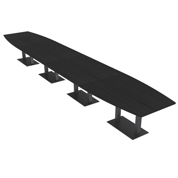 Skutchi Designs Boat Conference Table With Power Unit, 48 in W, 240 in L, Black HAR-BOT-48x240-DOU.BK-U999ST19-NA - main