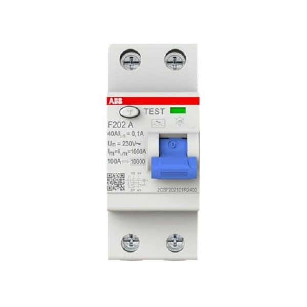 Abb Residual Current Circuit Breaker F200 - 2P - 100 mA - 40 A - Type A F202A-40/0.1 - main