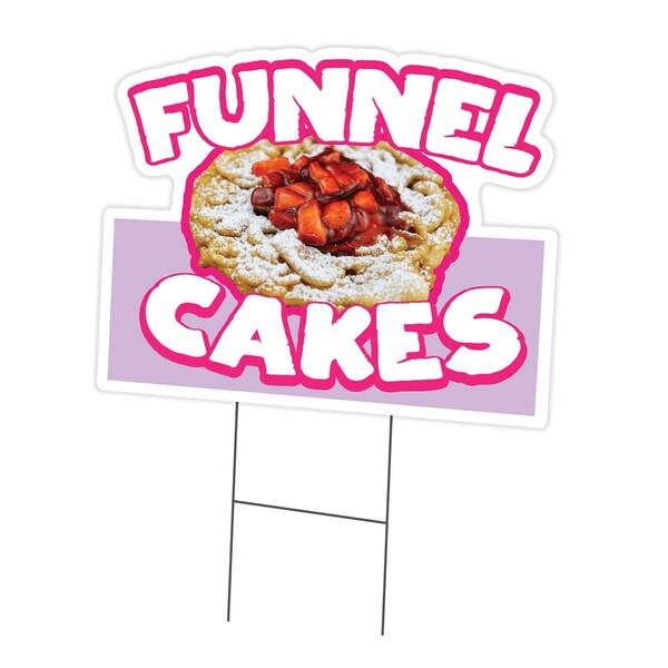 Signmission Funnel Cakes 2 Die Cut Yard & Stake outdoor plastic coroplast window, C-DC-1824-Funnel Cakes 219 C-DC-1824-Funnel Cakes 219 - main
