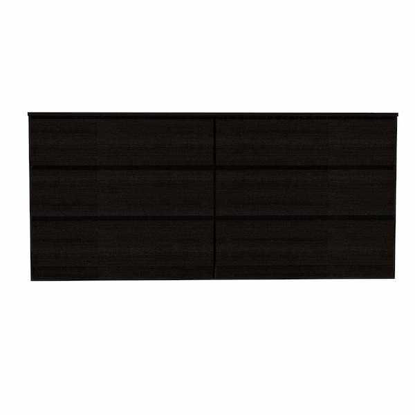 Homeroots 60" Black Six Drawer Double Dresser 403757 - main