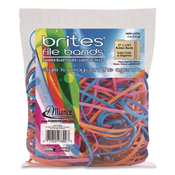 Alliance Rubber Reusable Solutions File Bands, Size 117B, Assorted Colors, 50PK 07807 - main