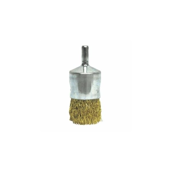 Weiler Coated Cup Crimped Wire End Brush, Steel, 22,000 rpm, 1 in x 0.0104 in, 10PK 804-11007 - main