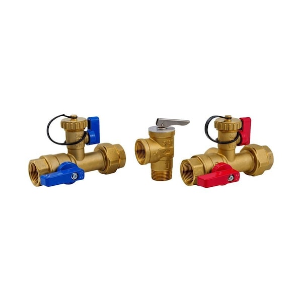 Proline Series Isolation Valve Kit, 3/4 in Connection, FIP, 125 psi Pressure, Brass Body 102-120 - main