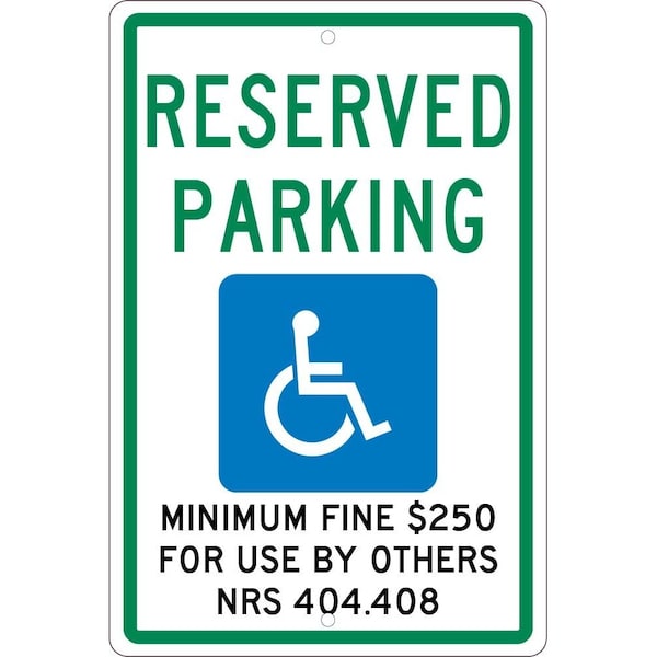 Nmc State Handicapped Reserved Parking Sign Nevada, TMS323H TMS323H - main