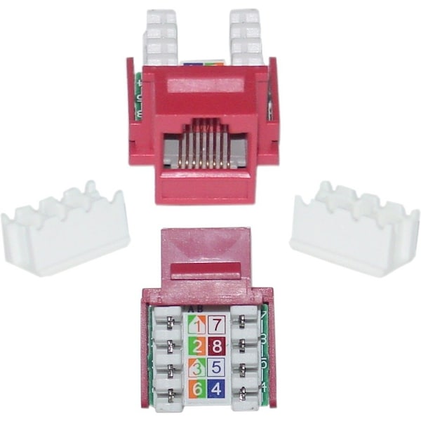 Cable Wholesale Slimline Cat6 Keystone Jack, Red, RJ45 Female to 110 Punch Down 326-120RD - main